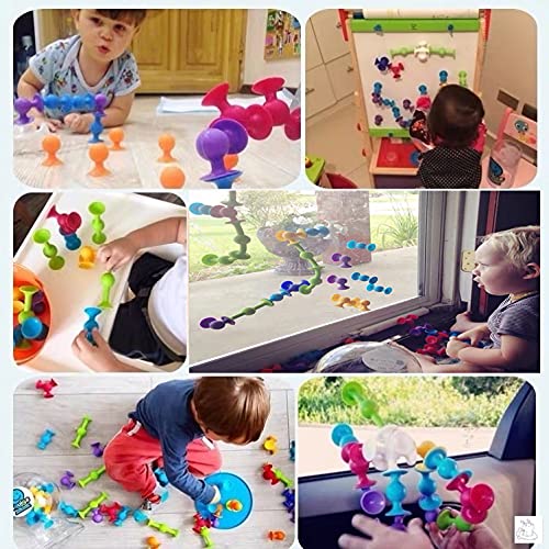 OUCJIED Sorting & Stacking Toys|Suction Toys Starter Set|Preschool Building Toddler Toys Sets|Suction Toys for Kids|Suction Cup Building Toys|Silicone Bath Toys 32 Piece | The Storepaperoomates Retail Market - Fast Affordable Shopping
