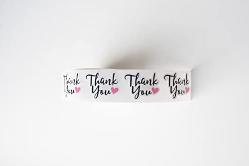 Thank You Stickers – Roll of 500 Labels with Pink Hearts – 1.5 x 1.25″ – Cute Mailing Business Shipping Supplies- Small Business – Envelope Seals | The Storepaperoomates Retail Market - Fast Affordable Shopping