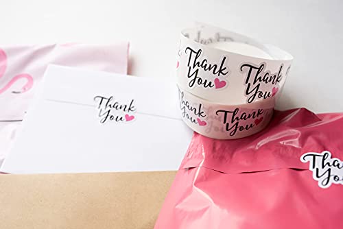 Thank You Stickers – Roll of 500 Labels with Pink Hearts – 1.5 x 1.25″ – Cute Mailing Business Shipping Supplies- Small Business – Envelope Seals | The Storepaperoomates Retail Market - Fast Affordable Shopping