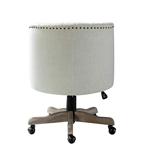 Upholstered Task Chair Computer Desk Chair Height Adjustable with Arms Wheels Swivel Wood Legs for Home Office-Linen | The Storepaperoomates Retail Market - Fast Affordable Shopping