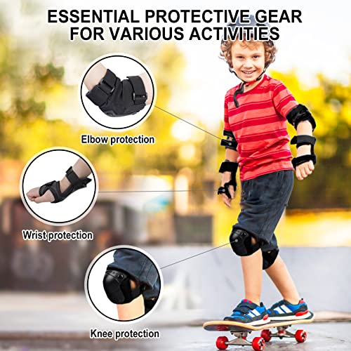 NPET Kids Knee and Elbow Pads Wrist Guards Safety 3 in 1 Knee Pads for Kids , Toddler Skates Pads Protective Gear Set for Multiply Outdoor Sports, Roller Skate Bike Cycling Skateboard Scooter -Black | The Storepaperoomates Retail Market - Fast Affordable Shopping