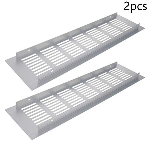 Aicosineg Sliver Aluminum Alloy Air Vent Small Rectangle Ventilation Grille Louvered Grill Cover for Kitchen Sink Wardrobe Shoes Cabinet (2Pcs 11.81” x 3.15” (L x W)) | The Storepaperoomates Retail Market - Fast Affordable Shopping