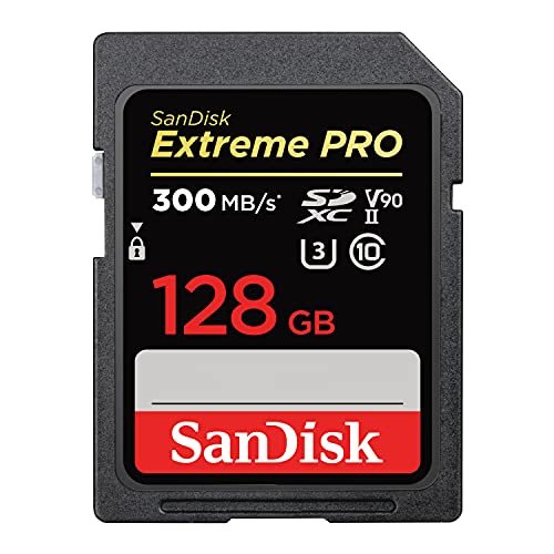 SanDisk 128GB Extreme PRO SDXC UHS-II Memory Card – C10, U3, V90, 8K, 4K, Full HD Video, SD Card – SDSDXDK-128G-GN4IN