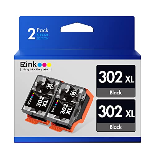 E-Z Ink (TM) Remanufactured Ink Cartridge Replacement for Epson 302XL 302 T302XL T302 to use with Expression Premium XP-6100 XP6100 XP-6000 XP6000 Printer (2 Black)