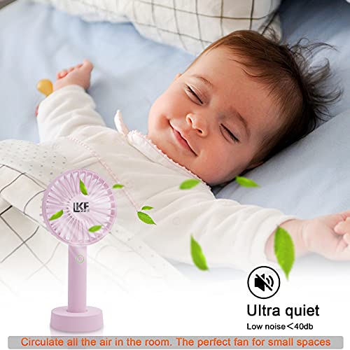 LKF Mini Handheld Fan,USB Desk Fan Small Personal Portable Table Fan with usb Rechargeable Battery Operated,3 Speeds Cooling Electric Fan with Base,3-12hrs Operated Makeup &Face Fan for Travel Office | The Storepaperoomates Retail Market - Fast Affordable Shopping