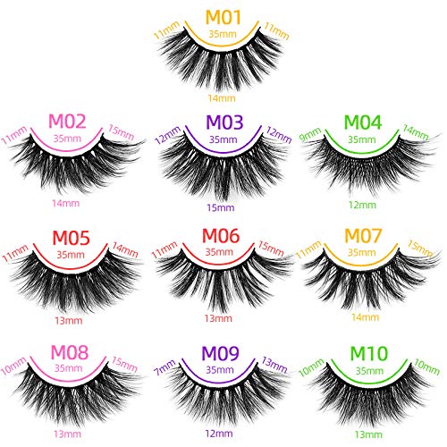 False lashes 10 Pairs 10 Styles Mixed 3D Faux Mink Lashes Pack 10/50 Pairs Wholesale Lashes Fluffy Volume Natural Look Wispy Reusable with 10 Portable Boxes Fake Eyelashes | The Storepaperoomates Retail Market - Fast Affordable Shopping