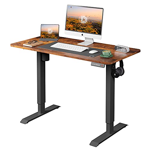DEVAISE Height Adjustable Electric Standing Desk, Stand Up Desk for Home Office, 48 x 24 Inches Sit Stand Desk/Computer Workstation, Rustic Brown | The Storepaperoomates Retail Market - Fast Affordable Shopping