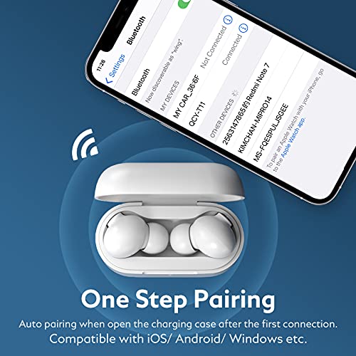 QCY T11 True Wireless Earbuds with 4 Mics Noise Cancelling, in-Ear Detection Headphones Bluetooth 5.1, Deep Bass, App Customize, Touch Control, Type-C, 35H Paytime Earphone for Workout (White) | The Storepaperoomates Retail Market - Fast Affordable Shopping