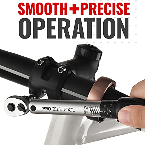 PRO BIKE TOOL 1/4 Inch Drive Click Torque Wrench Set – Inch Pound Nm Dual Readout – Bicycle Maintenance Kit for Road & Mountain Bikes – Includes Allen & Torx Sockets, Extension Bar & Storage Box | The Storepaperoomates Retail Market - Fast Affordable Shopping