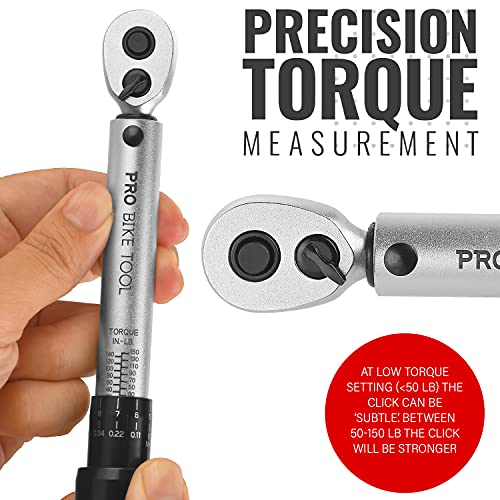PRO BIKE TOOL 1/4 Inch Drive Click Torque Wrench Set – Inch Pound Nm Dual Readout – Bicycle Maintenance Kit for Road & Mountain Bikes – Includes Allen & Torx Sockets, Extension Bar & Storage Box | The Storepaperoomates Retail Market - Fast Affordable Shopping