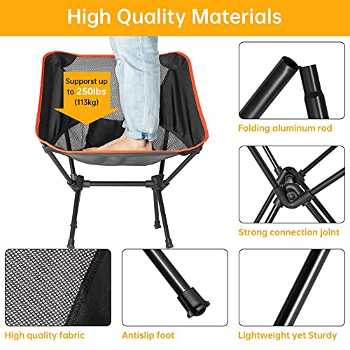 GOV Camping Chair Outdoor Backpacking Chair with Anti-Sinking Wide Feet,Camping Folding Chair Portable Duty Supports 300 lbs for Camping, Backpacking, Hiking, Beach, Picnic, with Carry Bag | The Storepaperoomates Retail Market - Fast Affordable Shopping
