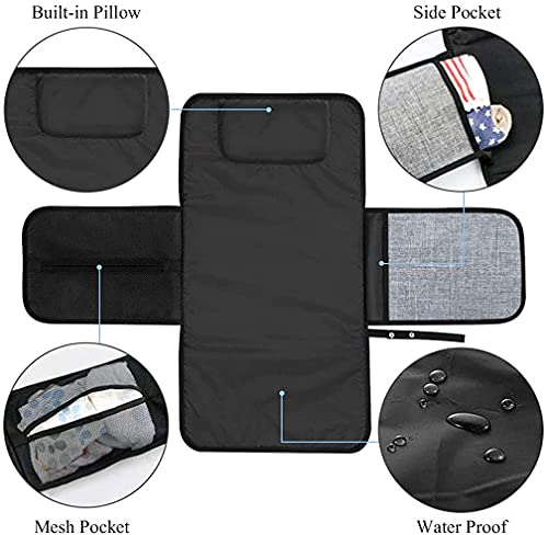 COTTONCARE Portable Diaper Changing Pad Travel Changing Mat Kit with Changing Pad and Wipes Case Waterproof Travel Changing Station kit（Gray） | The Storepaperoomates Retail Market - Fast Affordable Shopping