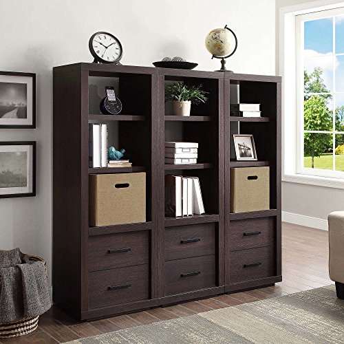 Storage Bookcase with 3 Adjustable Shelves and Lower Storage Cabinet, Functional Audio/Video Tower, Entertainment Center, Media Tower, Perfect for Any Room, Home Office, Powder Coated Finish | The Storepaperoomates Retail Market - Fast Affordable Shopping