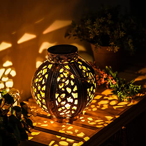 Outdoor Solar Lantern 2 Pack Outdoor Solar Hanging Lantern Retro Solar Lights with Handle Solar Garden Lights Decor for Yard Patio, Brown | The Storepaperoomates Retail Market - Fast Affordable Shopping