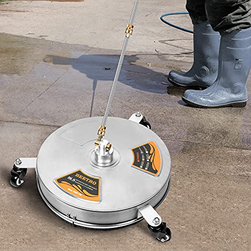 BEETRO 16.5” Pressure Washer Surface Cleaner Power Washer Attachment with 3 Wheels, Stainless Steel Housing, 2 Extension Wands, 2 Replacement Nozzle, Spray Gun, 4000 PSI, 1.8-3.7 GPM | The Storepaperoomates Retail Market - Fast Affordable Shopping