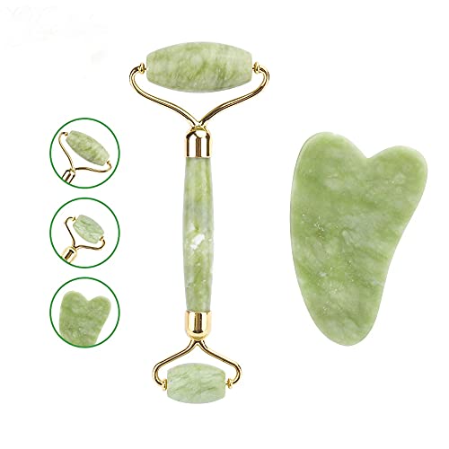 Devitek Guasha Tool Jade Roller for Face Gusha Massage Stones Set Beauty Gua Sha Facial Tools Skin Roller Massager Muscle Relaxing Relieve Wrinkles | The Storepaperoomates Retail Market - Fast Affordable Shopping