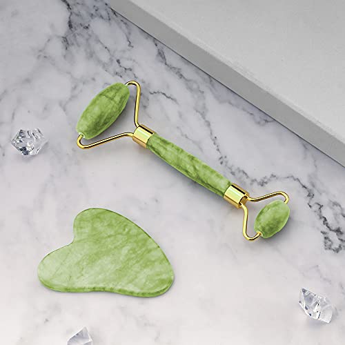 Devitek Guasha Tool Jade Roller for Face Gusha Massage Stones Set Beauty Gua Sha Facial Tools Skin Roller Massager Muscle Relaxing Relieve Wrinkles | The Storepaperoomates Retail Market - Fast Affordable Shopping