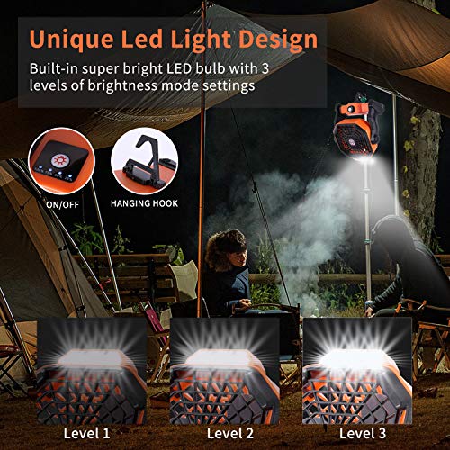 Outdoor Camping Fan with LED Lantern and Hook, Small Personal USB Desk Fan Portable Rechargeable Battery Operated Fan,Fan for Tent Camping,Cordless Travel Fan Office,Home,Table,Bedroom Traveling | The Storepaperoomates Retail Market - Fast Affordable Shopping