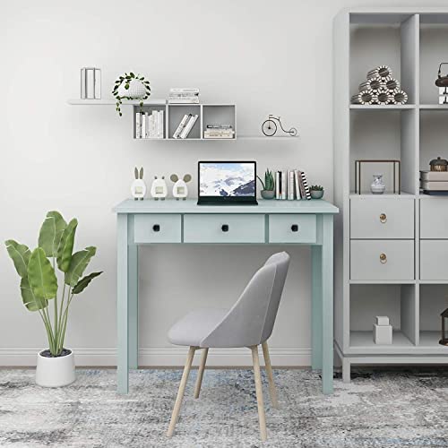 STHOUYN Home Office Small Writing Desk with Drawers Bedroom, Study Table for Adults/Student, Vanity Makeup Dressing Table Save Space Gifts Green (Light Green) | The Storepaperoomates Retail Market - Fast Affordable Shopping