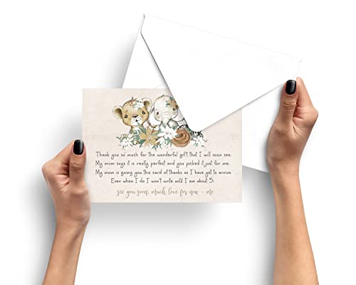 Flora Safari Baby Shower Thank You Cards (25 Pack) Prefilled Note from Girl – Individual Notecards with Envelopes – Say Thanks from Babies for Gifts – Greenery Theme Gold and Bronze – 4×6 Blank Set | The Storepaperoomates Retail Market - Fast Affordable Shopping
