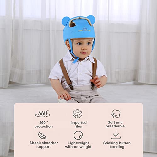 ESUPPORT Baby Adjustable Safety Helmet Headguard Protective Harnesses Hat Providing Safer Environment When Learning to Crawl Walk Play (Blue-1) | The Storepaperoomates Retail Market - Fast Affordable Shopping