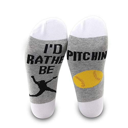PXTIDY 2 Pairs Softball Socks Softball Gifts For Pitcher I’d Rather Be Pitching Socks Gift for Softball Players Softball Lover Gift(PITCHING) | The Storepaperoomates Retail Market - Fast Affordable Shopping