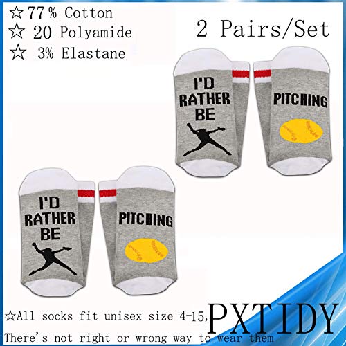 PXTIDY 2 Pairs Softball Socks Softball Gifts For Pitcher I’d Rather Be Pitching Socks Gift for Softball Players Softball Lover Gift(PITCHING) | The Storepaperoomates Retail Market - Fast Affordable Shopping