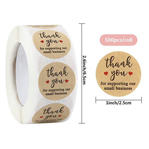 Thank You Stickers Small Business – 5 Rolls 2500 Pieces Thank You Stickers Labels for Envelopes, Bubble Mailers and Gift Bags Packaging, 1 Inch，500 Pieces Each Roll | The Storepaperoomates Retail Market - Fast Affordable Shopping