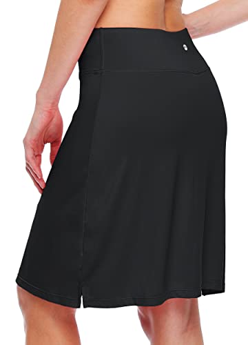 Willit Women’s 20″ Skorts Skirts Golf Knee Length Tennis Skirts Athletic Modest Sports Casual Skorts Pocket UV Protection Black L | The Storepaperoomates Retail Market - Fast Affordable Shopping