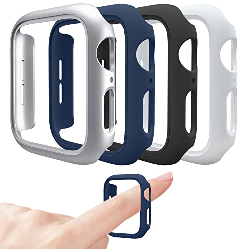Mugust 4 Pack Compatible for Apple Watch Case 38mm [NO Screen Protector] Series 3 2 1, Hard PC Bumper Case Protective Cover Frame Compatible for iWatch 38mm, Silver/White/Black/Navy Blue | The Storepaperoomates Retail Market - Fast Affordable Shopping