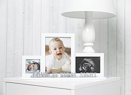 Kate & Milo Love at First Sight Baby Photo and Ultrasound Photo Frame Baby Sonogram Photo Frame Triple Picture Collage Frame White | The Storepaperoomates Retail Market - Fast Affordable Shopping