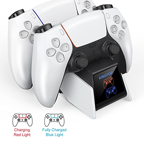 PS5 Controller Charging Station KINGTOP Dual Controller Charger Docking Stand for Playstation 5 Dualsense Controller,Fast Charging Dock with LED Indicators- Fast Charging 5V/3A Adapter Included | The Storepaperoomates Retail Market - Fast Affordable Shopping