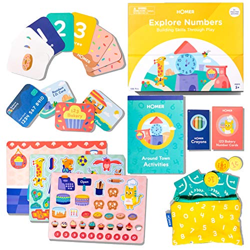 HOMER Explore Numbers Kit – Learn and Play Math with Magnetic Board, Games & Activities, Educational Toys for Counting, Addition & Subtraction, Gift for Children Ages 3-6, Pre-School & Kindergarten | The Storepaperoomates Retail Market - Fast Affordable Shopping