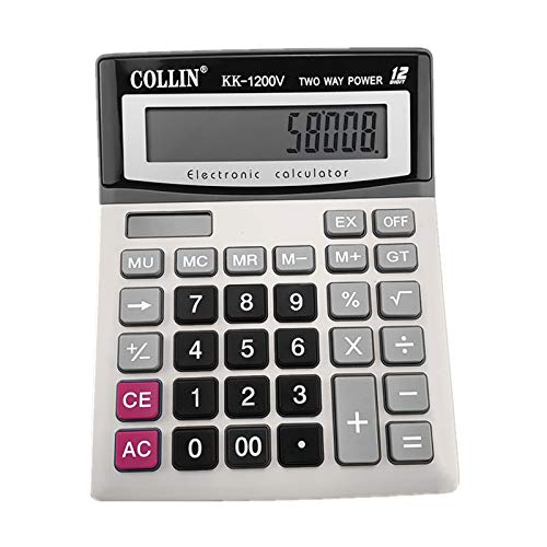 Desk Calculator, 12-Digit Solar Battery Office Calculator with Large LCD Display Big Sensitive Button, Dual Power Desktop Calculators | The Storepaperoomates Retail Market - Fast Affordable Shopping