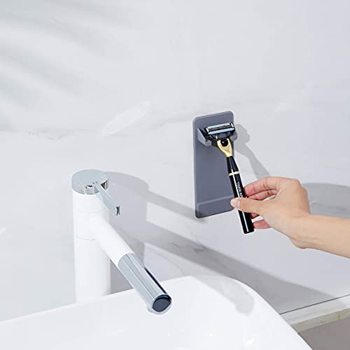 Silicone Razor Holder for Shower Wall Self Adhesive Suction Wall Mount Shower Razor Holder,Waterproof for Shower Bathroom,Pack of 2(Grey and Green) | The Storepaperoomates Retail Market - Fast Affordable Shopping
