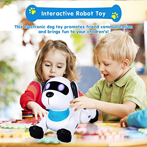 yiman Remote Control Robot Dog Toy, Programmable Interactive & Smart Dancing Robots for Kids 5 and up, RC Stunt Toy Dog with Sound LED Eyes, Electronic Pets Toys Robotic Dogs for Kids Gifts Blue | The Storepaperoomates Retail Market - Fast Affordable Shopping