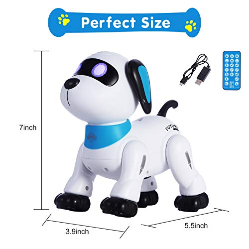 yiman Remote Control Robot Dog Toy, Programmable Interactive & Smart Dancing Robots for Kids 5 and up, RC Stunt Toy Dog with Sound LED Eyes, Electronic Pets Toys Robotic Dogs for Kids Gifts Blue | The Storepaperoomates Retail Market - Fast Affordable Shopping