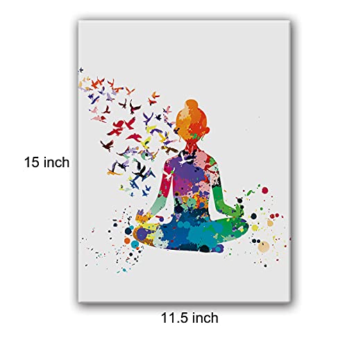 Yoga Poster Butterfly Watercolor Canvas Wall Art for Home/Bedroom/Meditation Studio Decor – Yoga Sukhasana Pose Canvas Print Wall Art Painting Ready to Hang Spiritual Gifts – Easel & Hanging Hook 12×15 Inch | The Storepaperoomates Retail Market - Fast Affordable Shopping