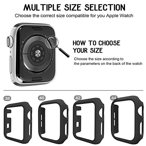 Mugust 4 Pack Compatible for Apple Watch Case 38mm [NO Screen Protector] Series 3 2 1, Hard PC Bumper Case Protective Cover Frame Compatible for iWatch 38mm, Black/Rose Gold/Silver/Clear | The Storepaperoomates Retail Market - Fast Affordable Shopping