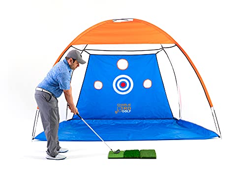 Charlie Bird Golf Net Backyard Driving Range | Home Driving Range with Target and Carry Bag Bundle| Golf Net, Hitting Mat, and Balls for Backyard Practice | The Storepaperoomates Retail Market - Fast Affordable Shopping