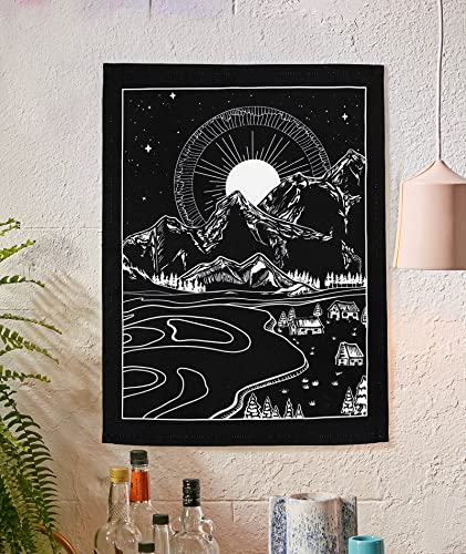 Lifeel 3Pack Sun and Moon and Star Landscape Tapestry Wall Hanging, Vertical Black and White Aesthetic Tapestries For Bedroom Home Wall decor 20×27 inch | The Storepaperoomates Retail Market - Fast Affordable Shopping