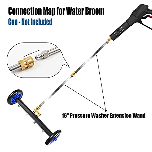 Pressure Washer Undercarriage Cleaner, TAOZIM 16″ Power Broom Pressure Washer Attachments Undercarriage Pressure Washer w/2Pcs Extension Wand 1pc 60 Degree Angled Wand 1pc Tire Brush & Towel, 4000 PSI | The Storepaperoomates Retail Market - Fast Affordable Shopping
