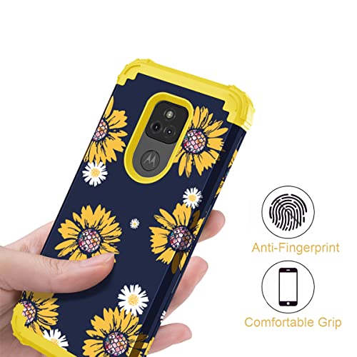 Fingic Case for Moto G Play 2021, Sunflower 3 in 1 Heavy Duty Hard PC Soft Silicone Rugged Bumper Full-Body Shockproof Protective Phone Case for Motorola Moto G Play 2021, Yellow | The Storepaperoomates Retail Market - Fast Affordable Shopping