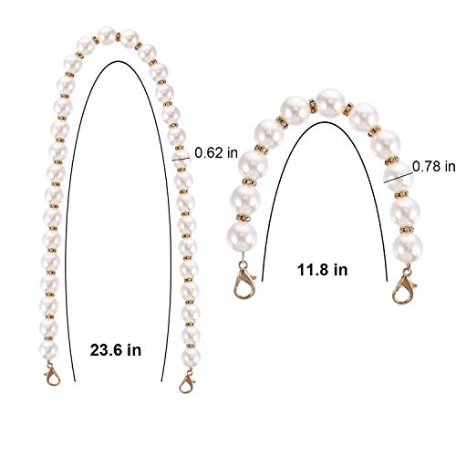 2 Pieces DIY Round Large Imitation Pearl Bead Replacement Chain Strap, Bag Accessories Decorations, Short Purse Chain,Long Handbag Shoulder Straps with Metal Buckles¡­ | The Storepaperoomates Retail Market - Fast Affordable Shopping