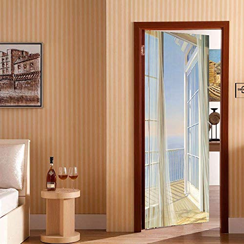 ZY-KL 3D Door Sticker Wall Decals Mural Wallpaper, Waterproof and Moisture Peel and Stick Vinyl Door Mural Decals for Dormitory, Office and Home Decor，30.3×78.7 inch PVC Door Decal (MT0126) | The Storepaperoomates Retail Market - Fast Affordable Shopping