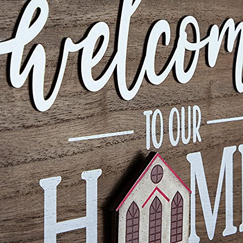 Qmpro Interchangeable Welcome Sign Extra Thick Front Door Porch Decor Farmhouse Wreath Seasonal Rustic Wood Home Sign for Festival Decoration 12″x12″ Brown | The Storepaperoomates Retail Market - Fast Affordable Shopping