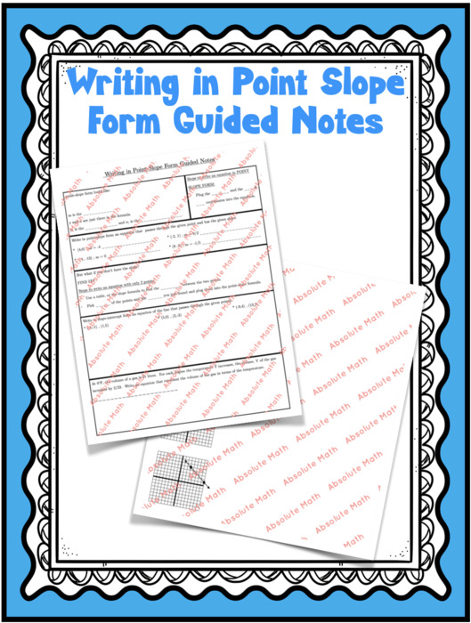 Writing in Point Slope Form Guided Notes | The Storepaperoomates Retail Market - Fast Affordable Shopping