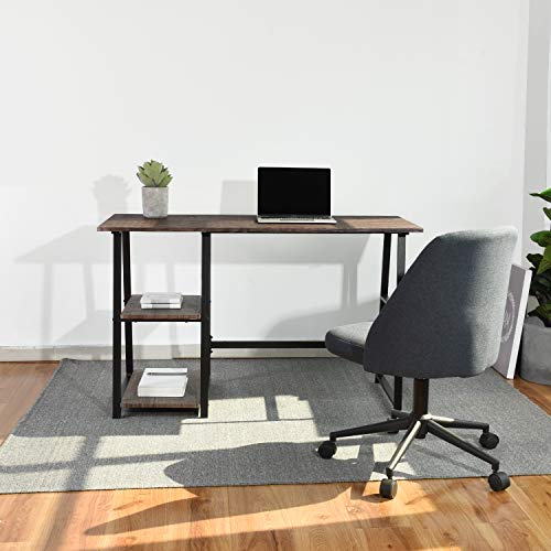 HOMEMAKE FURNITURE Computer Desk 47 inch with Storage Space Home Office Work Desk with 2-Tier Shelves Modern PC Workstation Study Writing Laptop Table 246T Plus | The Storepaperoomates Retail Market - Fast Affordable Shopping