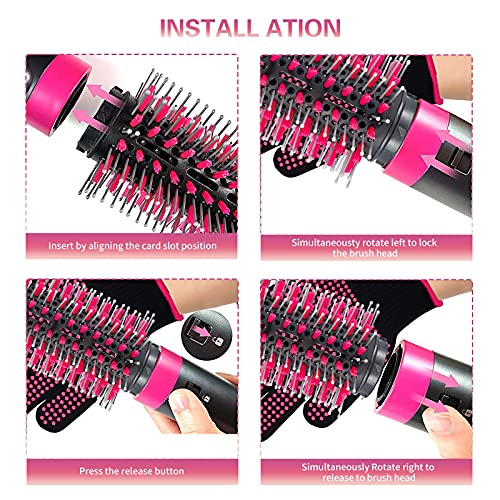 5 in 1 Hair Dryer Brush, Negative Ionic Blow Dryer & Volumizer Styler Hot Air Brush, Detachable & Interchangeable Electric Hair Curler Straightener Brush (4 in 1) | The Storepaperoomates Retail Market - Fast Affordable Shopping