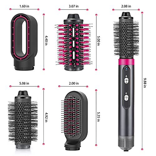 5 in 1 Hair Dryer Brush, Negative Ionic Blow Dryer & Volumizer Styler Hot Air Brush, Detachable & Interchangeable Electric Hair Curler Straightener Brush (4 in 1) | The Storepaperoomates Retail Market - Fast Affordable Shopping